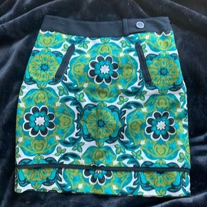 ANN TAYLOR Retro Floral Print Skirt